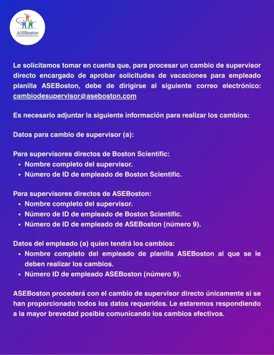 Procedimiento cambio de supervsior empleado Procedimiento cambio de supervsior empleado